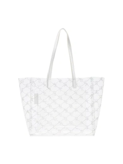 Stella Mccartney Transparent Logo Print Pvc Tote Bag In White