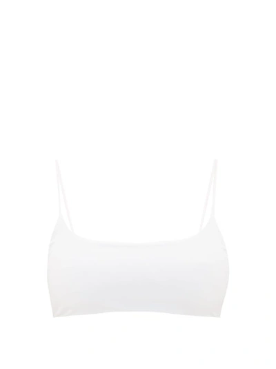 Jade Swim Micro Muse Scoop Bikini Top In White