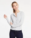 Ann Taylor Ann Cardigan In Icy Grey Heather