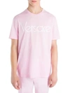 Versace Short-sleeve Cotton Tee In Rose White