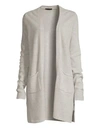 Atm Anthony Thomas Melillo Open Front Cashmere Cardigan In Concrete