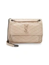 Saint Laurent Medium Niki Leather Shoulder Bag In Natural