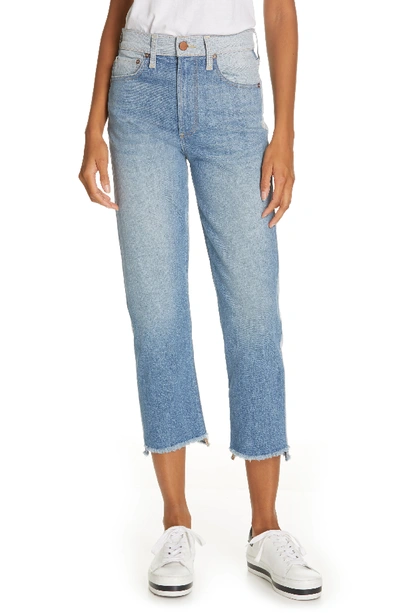 Alice And Olivia Amazing Two-tone Stagger Straight Jeans In Well Played
