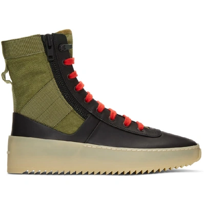 Fear Of God Men's Jungle High-top Sneakers With Canvas Insets In Black