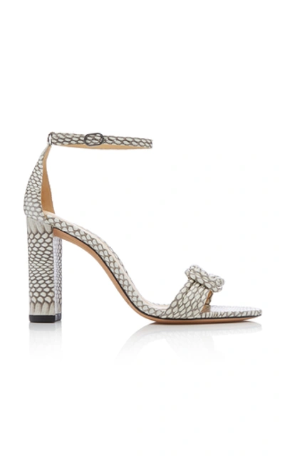 Alexandre Birman Vicky Knotted Snake-effect Leather Sandals In Animal