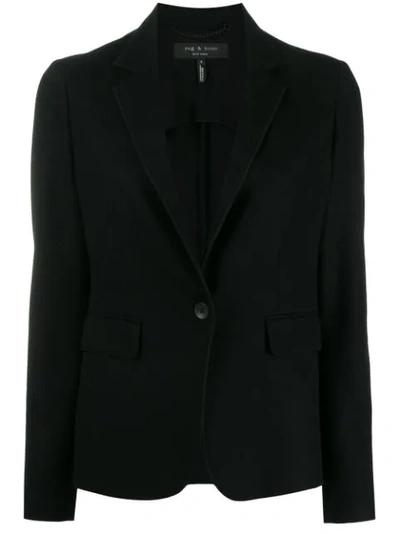 Rag & Bone Lexington Snap-front Wool Blazer In Black