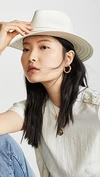 Rag & Bone Packable Straw Fedora Hat With Stitching In Natural