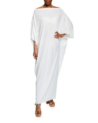 Chiara Boni La Petite Robe Whoopi Off-shoulder Long Coverup Caftan In White