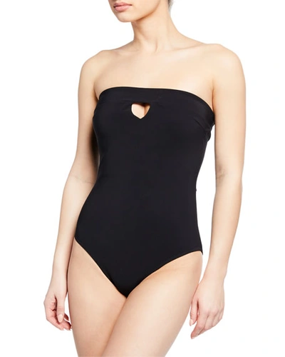 Chiara Boni La Petite Robe Celina Cutout Bandeau One-piece Swimsuit In Black