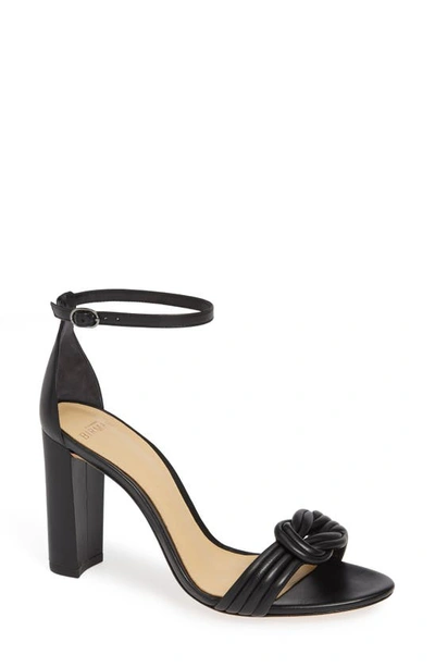 Alexandre Birman Chiara Knot Leather Sandals In Black Leather