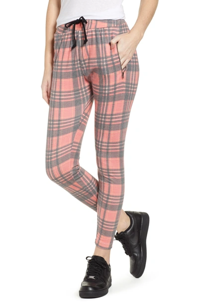 Wildfox Sweetheart Plaid Jogger Pants In Multi
