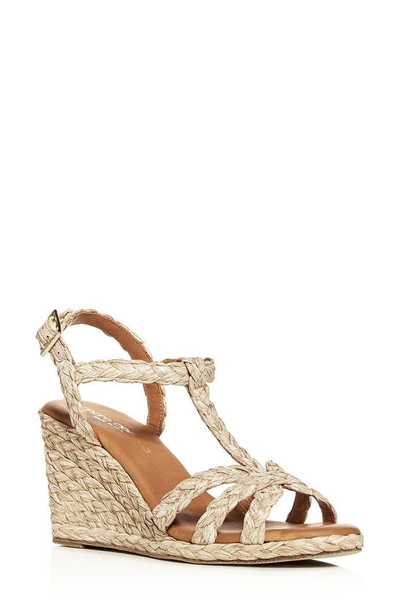 Andre Assous Madina Espadrille Wedge Sandal In Beige Fabric