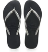 Havaianas 'slim Crystal Glamour' Flip Flop In New Graphite/ Silver Metallic