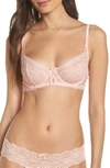 Skarlett Blue 'minx' Unlined Lace Demi Underwire Bra In Rose/ Bellini