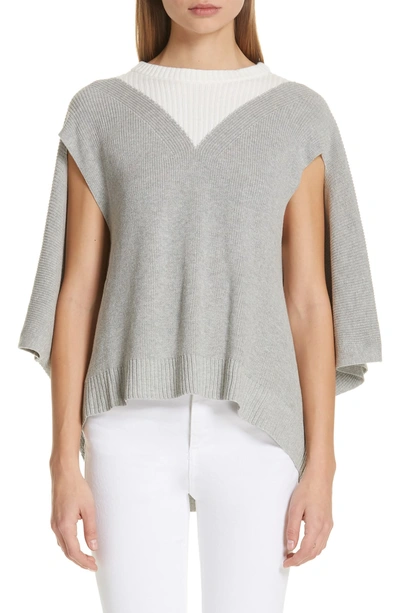 Palmer Harding Dual Sweater In Grey/ Off White