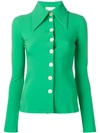 A.w.a.k.e. Oversized Collar And Buttons Shirt In Green