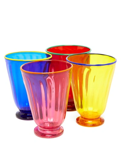 La Doublej X Salviati Set Of Four Glasses In Rainbow