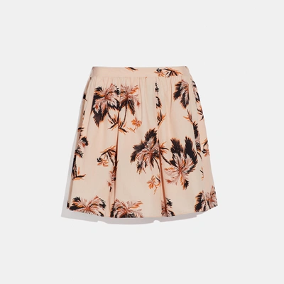 Coach Palm Tree Print Mini Skirt In Orange