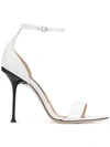 Sergio Rossi 105mm Patent Leather Sandals In White