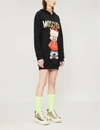 Moschino Porky Pig-motif Cotton-jersey Dress In Black