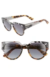 Dior 52mm Cat Eye Sunglasses - Grey/ Black/ Spotted