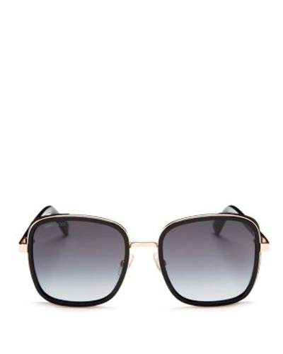 Jimmy Choo Women's Elva Square Sunglasses, 54mm In Black Gold/dark Gray Gradient
