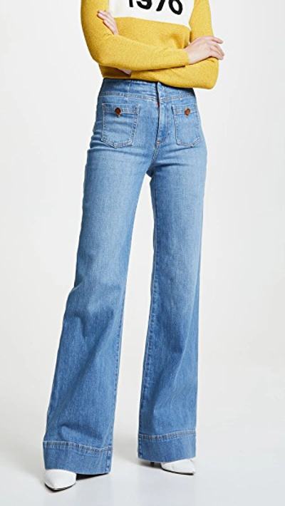 Alice And Olivia Gorgeous Wide Leg Jeans In Love Me