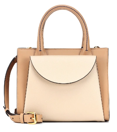 Marni Law Colorblock Leather Top Handle Satchel In Brown
