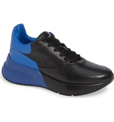 Alexander Mcqueen Oversize Runner Sneaker In Black/ Worker Blue