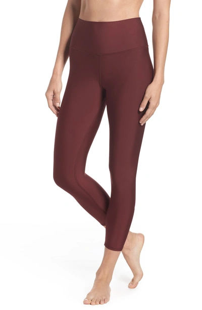 Alo Yoga Airbrush Tech Lift High Waist Capris In Black Cherry