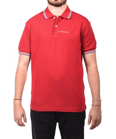 Prada Men&#39;s Sport Multicolor Piquet Slim Fit Polo Shirt Blue Trim Red'  | ModeSens