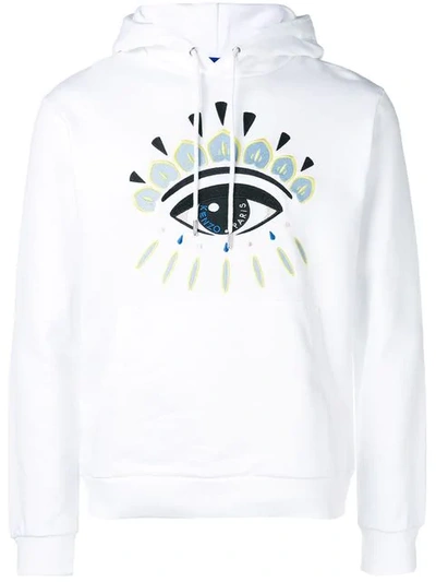Kenzo Eye Hooded Sweatshirt In Bianco