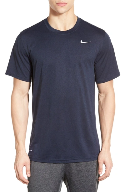 Nike 'legend 2.0' Dri-fit Training T-shirt In Obsidian/ Black/ Matte Silver
