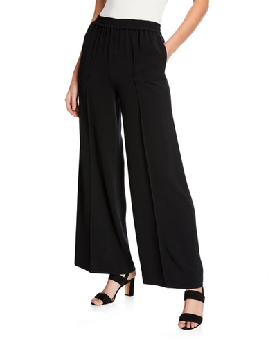Aspesi Pleated Wide-leg Trousers With Side Pockets In Black