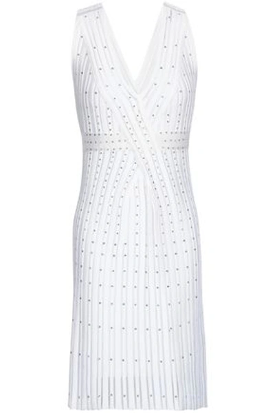 Zuhair Murad Woman Crystal-embellished Stretch-knit Mini Dress Ivory