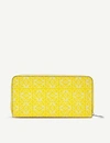 Loewe Anagram Embossed Logo Leather Wallet In Yellow/white