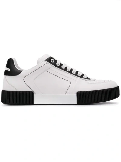 Dolce & Gabbana Leather Miami Low-top Sneakers In White