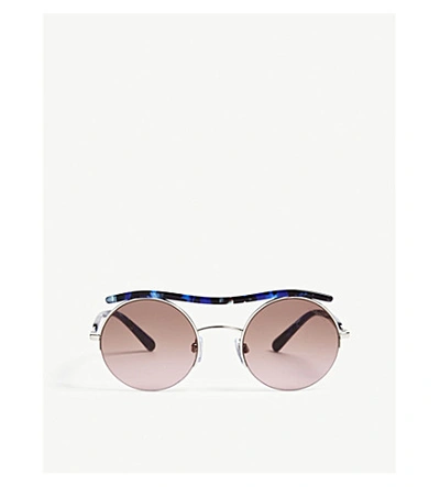 Giorgio Armani Ar6082 Round Sunglasses In Silver