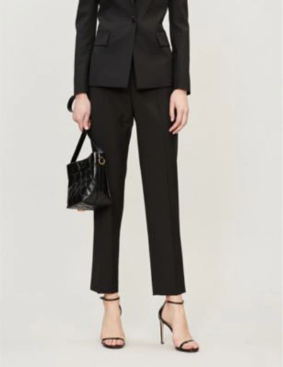 Givenchy Straight-leg High-rise Wool-crepe Trousers In Black