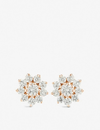 The Alkemistry Dana Rebecca Starburst 14ct Rose-gold And Diamond Stud Earrings In Rose Gold