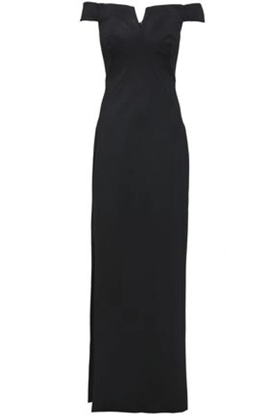 Zac Posen Woman Off-the-shoulder Ponte Maxi Dress Black