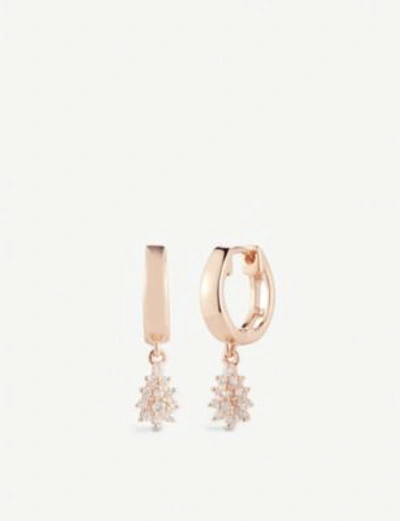The Alkemistry Dana Rebecca Starburst 14ct Rose-gold And Diamond Pear Drop Hoop Earrings In Rose Gold