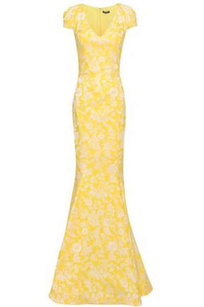Zac Posen Woman Jacquard Gown Bright Yellow