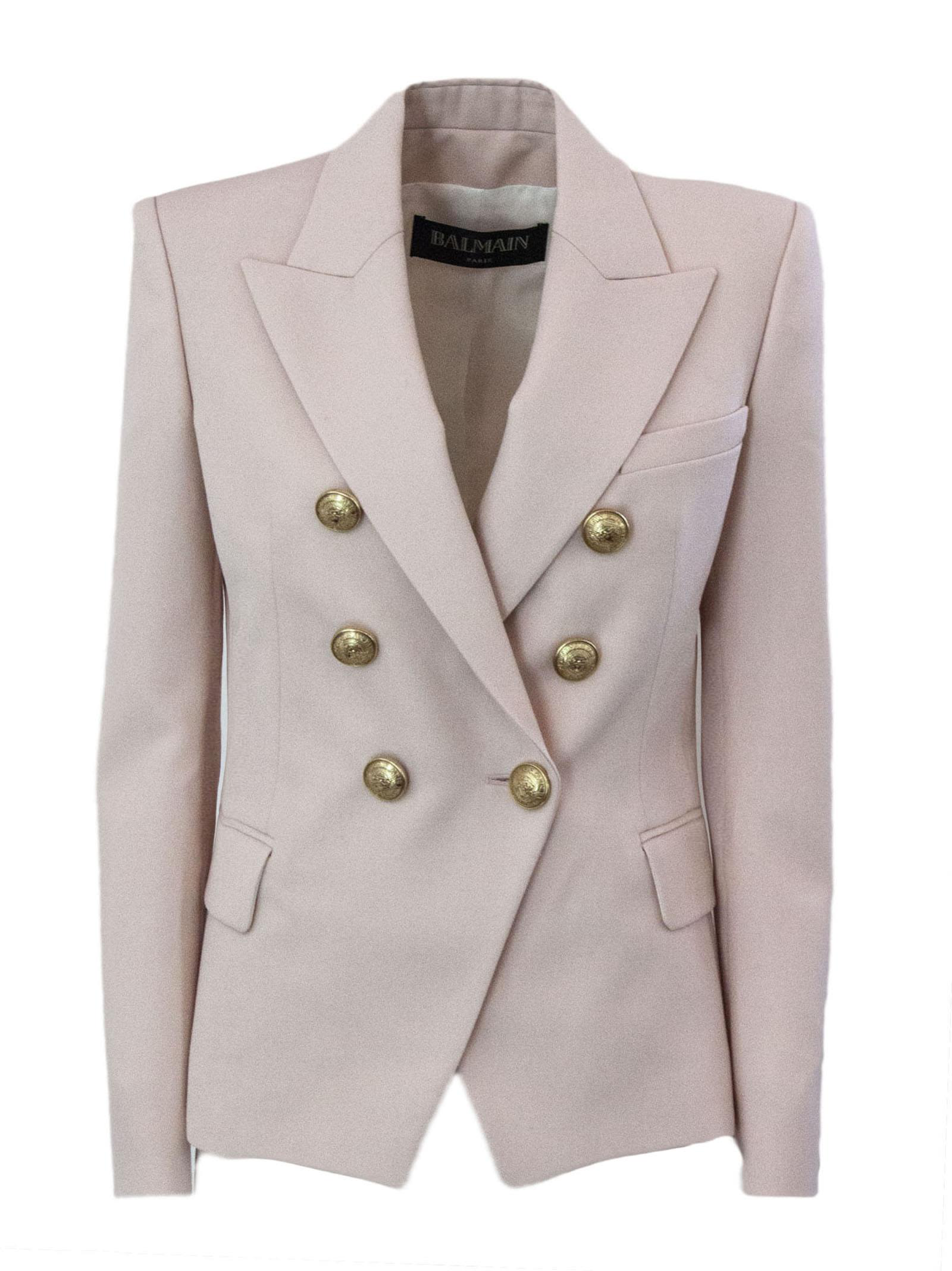 Balmain Pink Wool Blazer. In Rosa | ModeSens