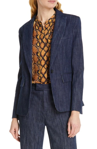 Joie Anilah Single-button Jacket In Dark Indigo