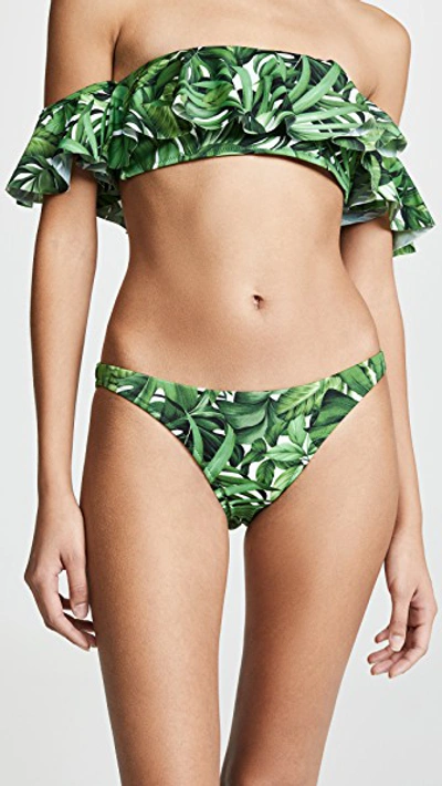 Milly St. Lucia Bikini Bottoms In Emerald Multi