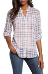 Kut From The Kloth Jasmine Top In Sketchy Plaid Blush