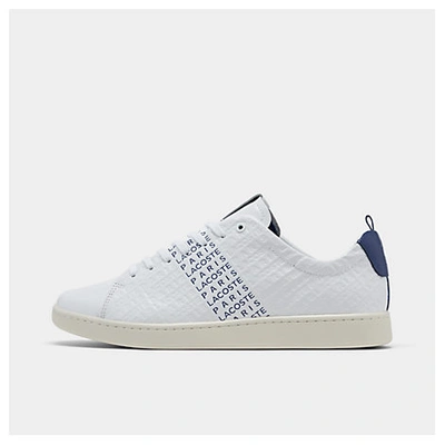 Lacoste Men's Carnaby Evo Embossed Leather Sneakers In White