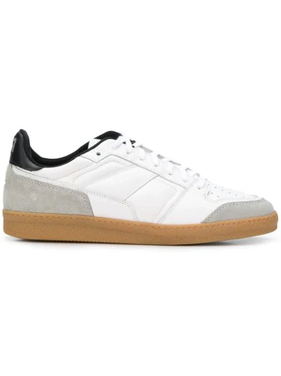 Ami Alexandre Mattiussi Basket Leather And Suede Low-top Trainers In White