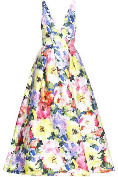 Monique Lhuillier Woman Floral-print Satin Gown Multicolor